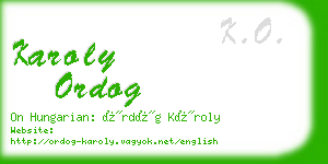 karoly ordog business card